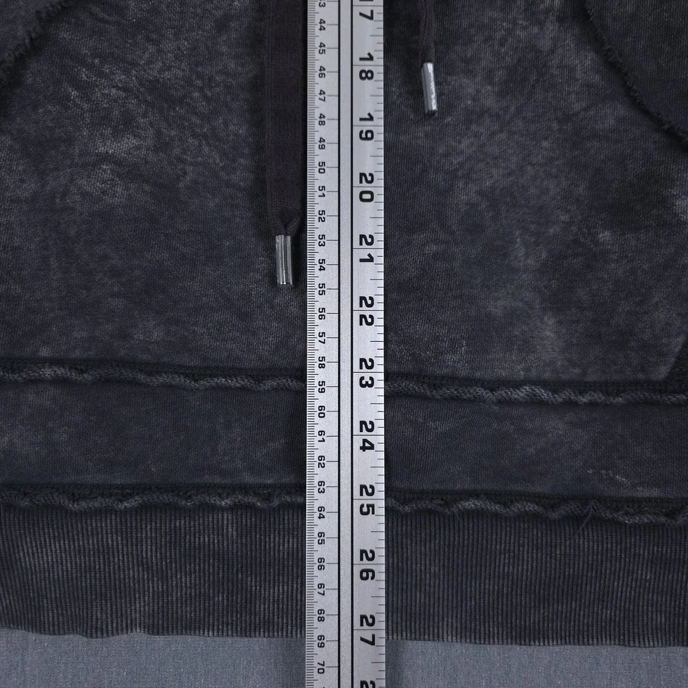 True Religion Distressed‎ Hoodie Mens Medium Gray Pullover Sweatshirt Grunge Y2K
